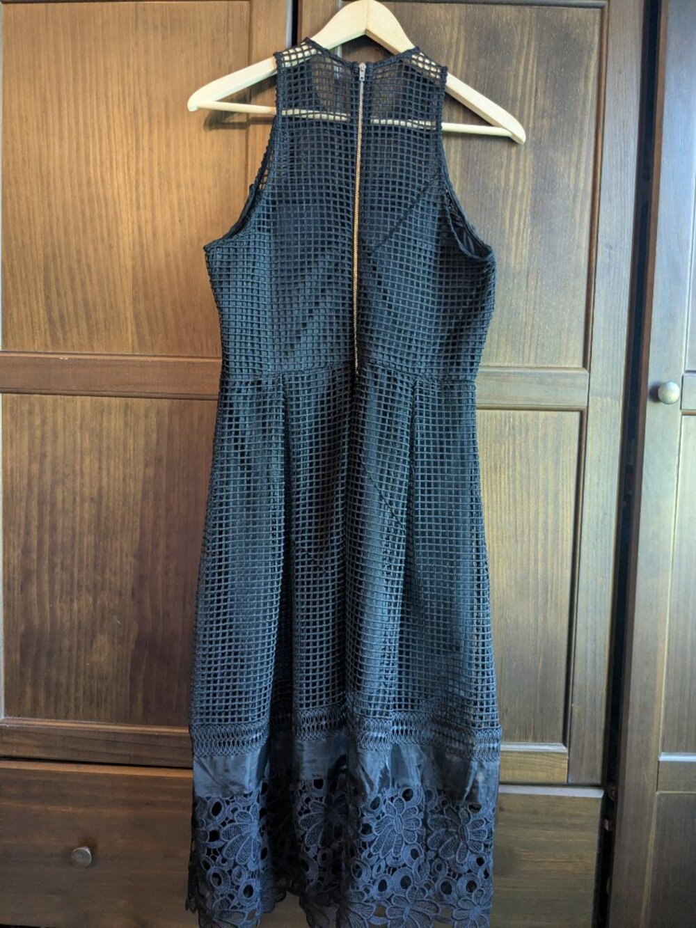Just Me Black Lace & Mesh Sleeveless Dress – Size M - Picture 2 of 3